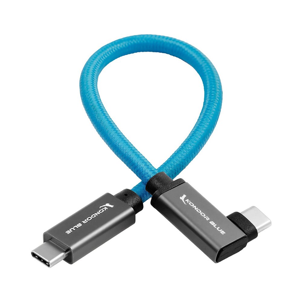 Kondor Blue USB C to USB C High Speed Cable for SSD Recording - Right Angle