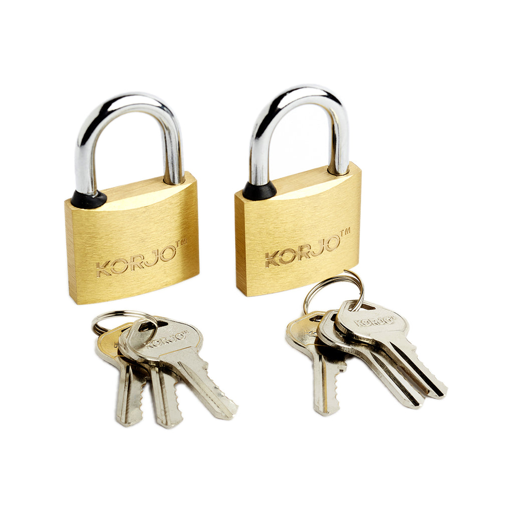 Korjo Lock Keyed 40mm - Duo Pack Brass