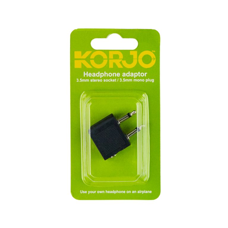 Korjo Headphone Adaptor 3.5mm to 2-pin 3.5mm Airline/Plane Socket