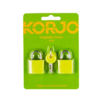 Korjo Luggage Lock Keyed 20mm - Colour (2 Pk)