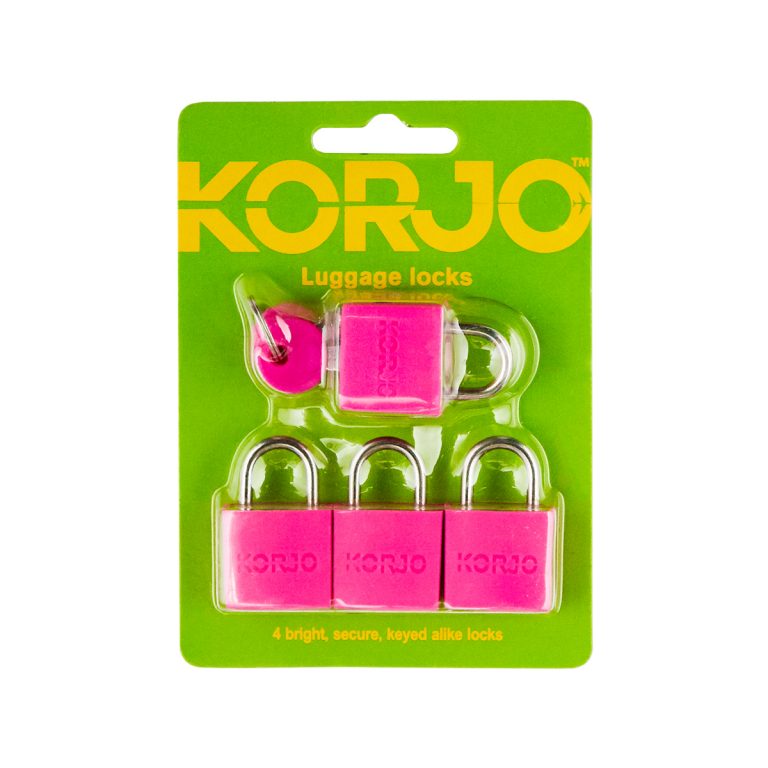 Korjo Luggage Lock Keyed 20mm - Colour (4 Pk)