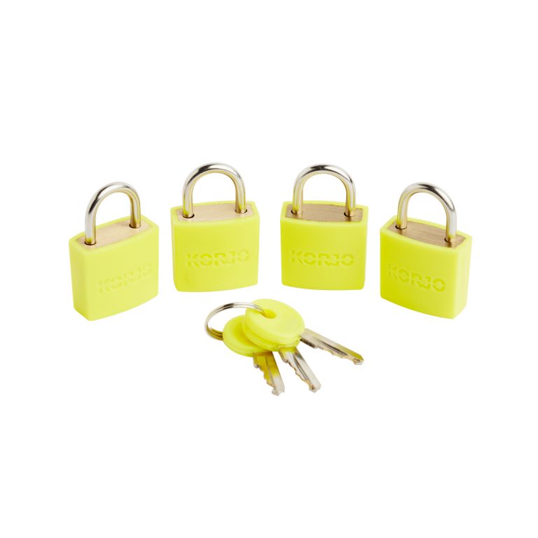 Korjo Luggage Lock Keyed 20mm - Colour (4 Pk)