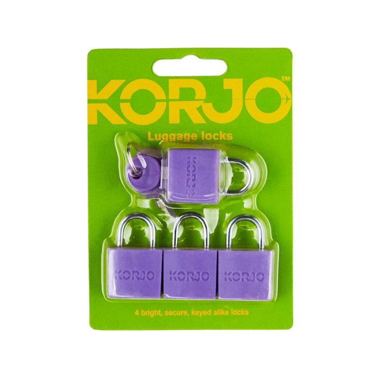 Korjo Luggage Lock Keyed 20mm - Colour (4 Pk)