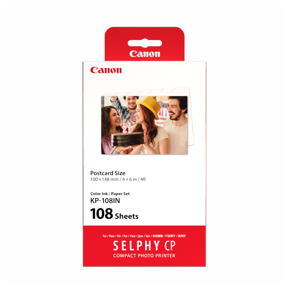 Selphy Postcard Size Ink and Paper Pack KP-108IN