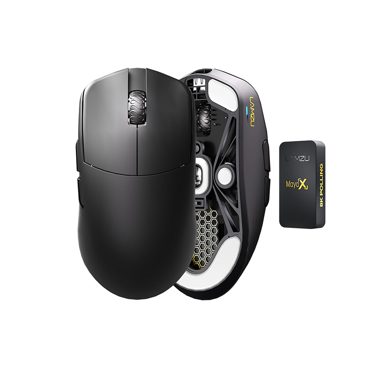 LAMZU MAYA X 8K Lightweight Dual mode Wireless Gaming Mouse (Charcoal Black)