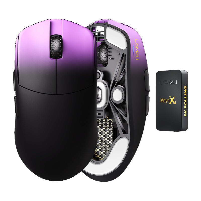 LAMZU MAYA X 8K Lightweight Dual mode Wireless Gaming Mouse (Purple Shadow)