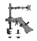 Brateck Economical Double Joint Articulating Monitor Arm with Laptop Holder 13 "-32"