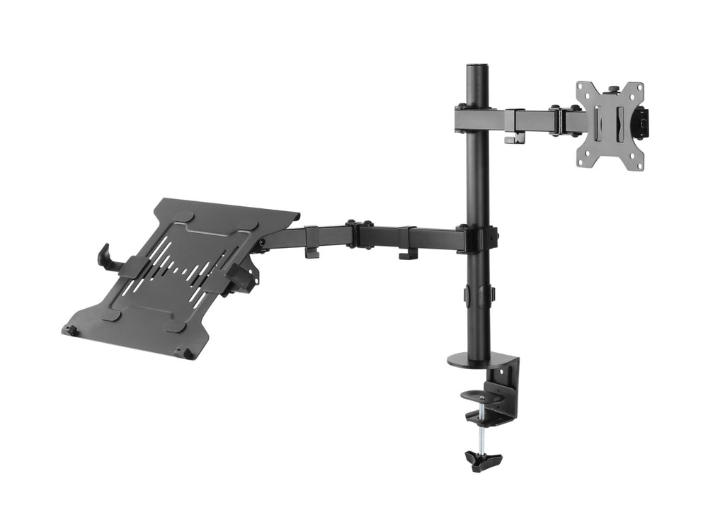 Brateck Economical Double Joint Articulating Monitor Arm with Laptop Holder 13 "-32"