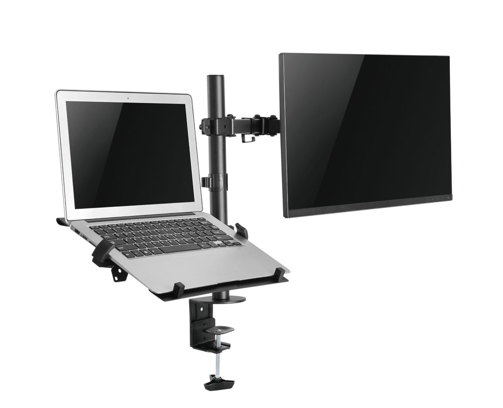 Brateck Economical Double Joint Articulating Monitor Arm with Laptop Holder 13 "-32"