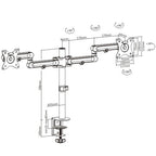 Brateck Dual Monitor Premium Aluminum Articulating Monitor Arm