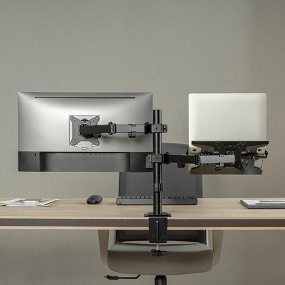 Brateck Steel Monitor Arm With Laptop Tray