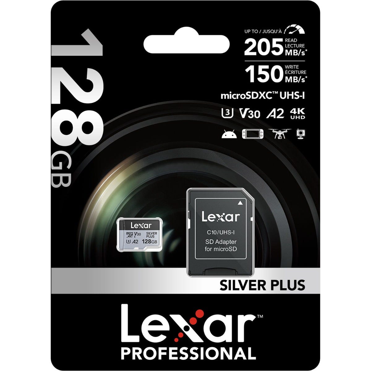 Lexar Professional Silver Plus MicroSDXC Card - 128GB