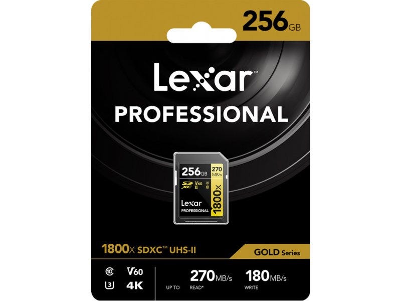 Lexar Professional 1800X SDXC UHS-II SD Card - 256GB