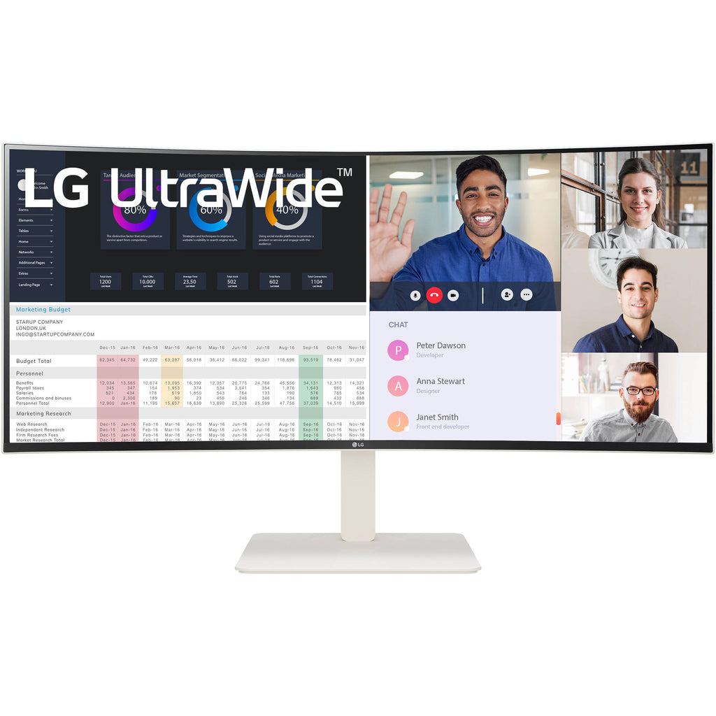 LG 38WR85QC-W 38" QHD+ 144Hz Ultra Wide Curved Monitor with USB C