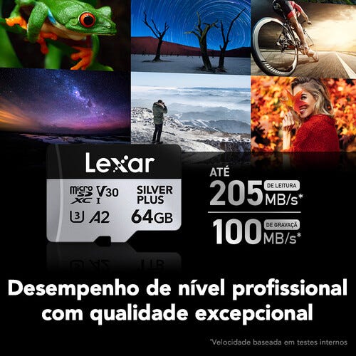 Lexar Professional Silver Plus MicroSDXC Card - 64GB