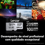 Lexar Professional Silver Plus MicroSDXC Card - 64GB