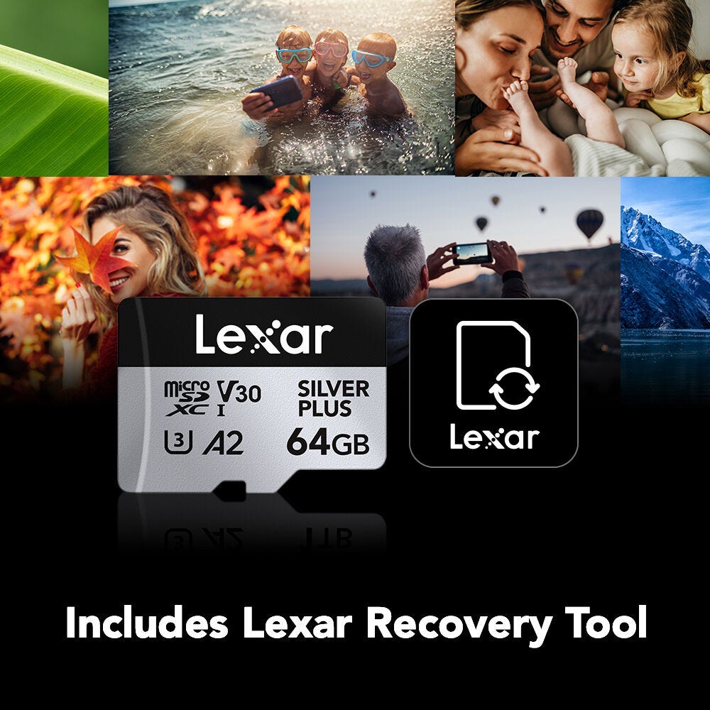 Lexar Professional Silver Plus MicroSDXC Card - 64GB