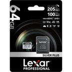 Lexar Professional Silver Plus MicroSDXC Card - 64GB