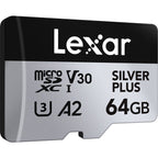 Lexar Professional Silver Plus MicroSDXC Card - 64GB