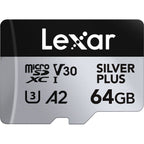 Lexar Professional Silver Plus MicroSDXC Card - 64GB