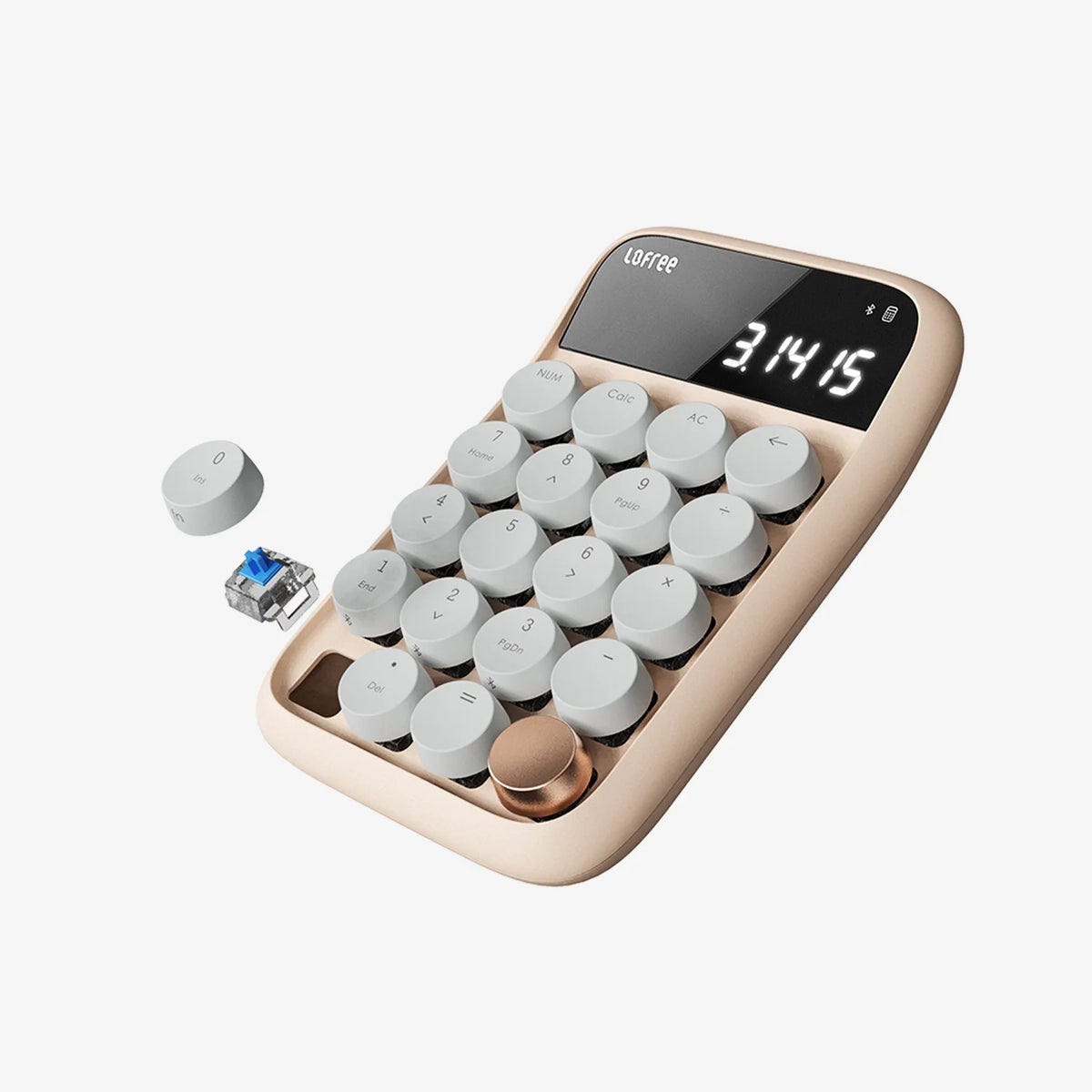 Lofree Dual Mode Wireless Number Pad (Milk Tea) (Blue Switch)