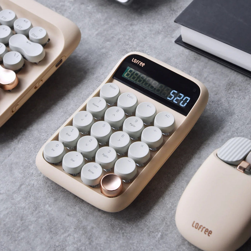 Lofree Dual Mode Wireless Number Pad (Milk Tea) (Blue Switch)