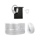 Logitech Ergo K860 Keyboard with Lift Vertical Mouse and Zone Vibe 100 for Mac (White)