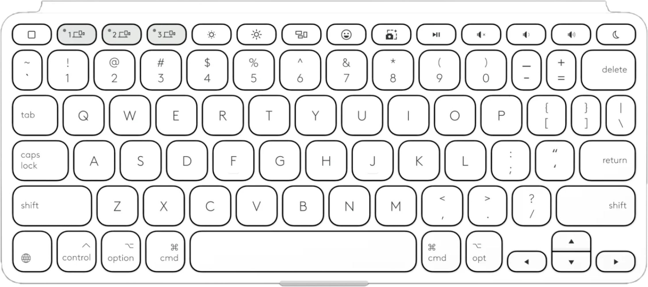 Logitech Keys-To-Go 2 Portable Wireless Keyboard Layout for iPad (Pale Grey)