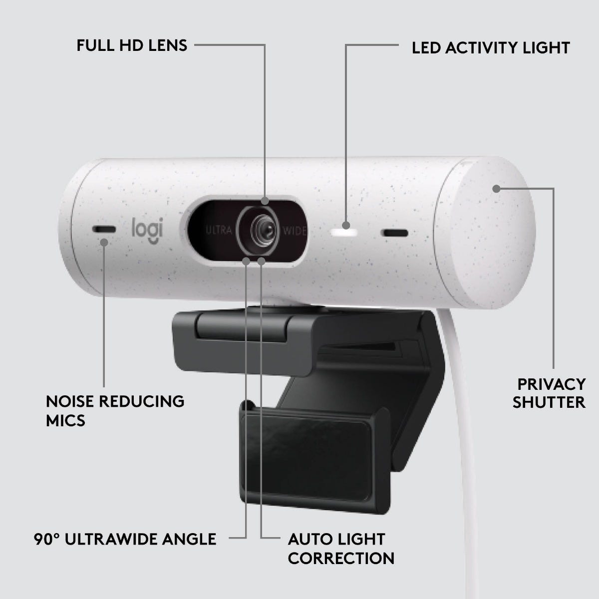 Logitech BRIO 500 FHD Webcam (Off White)