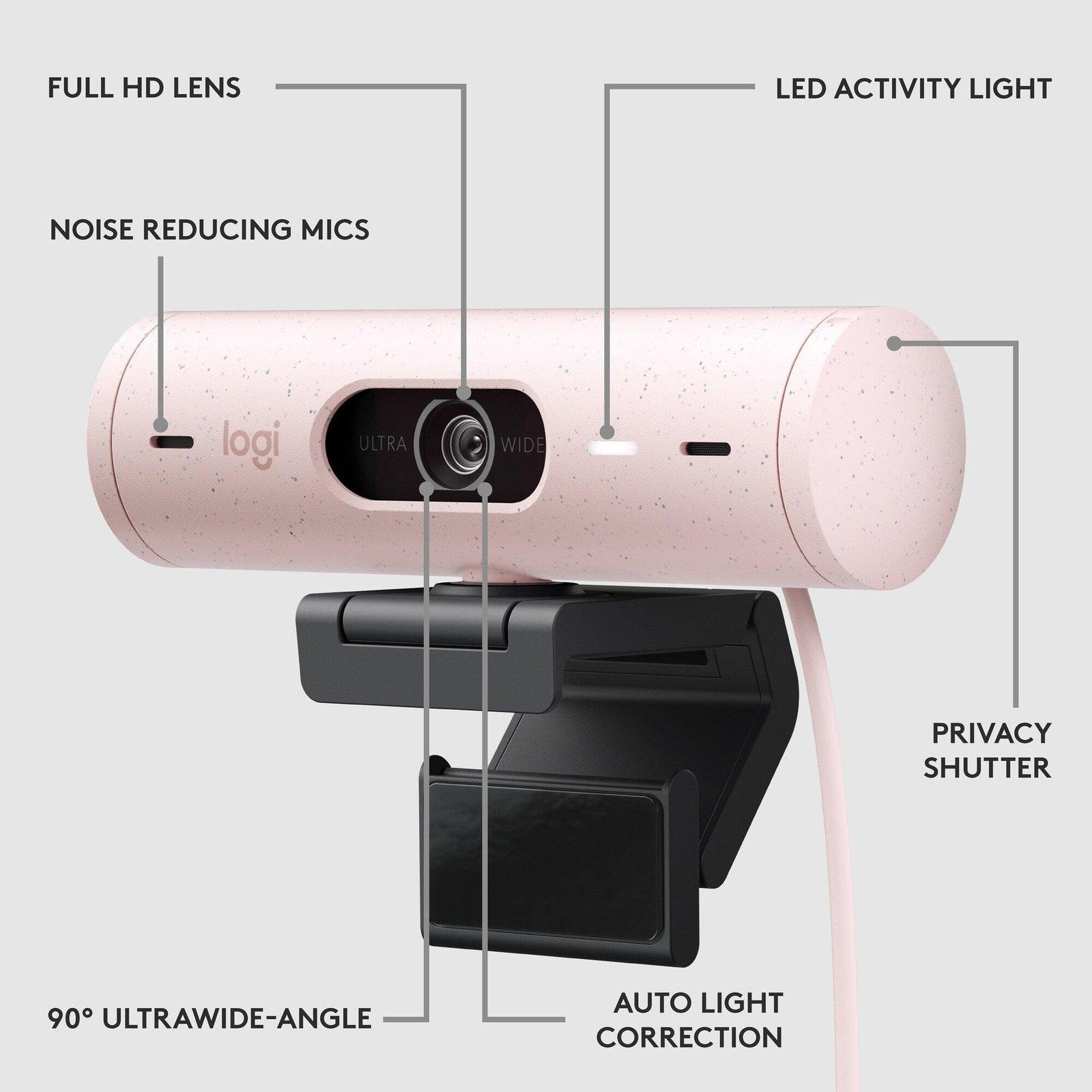 Logitech BRIO 500 FHD Webcam (Rose)