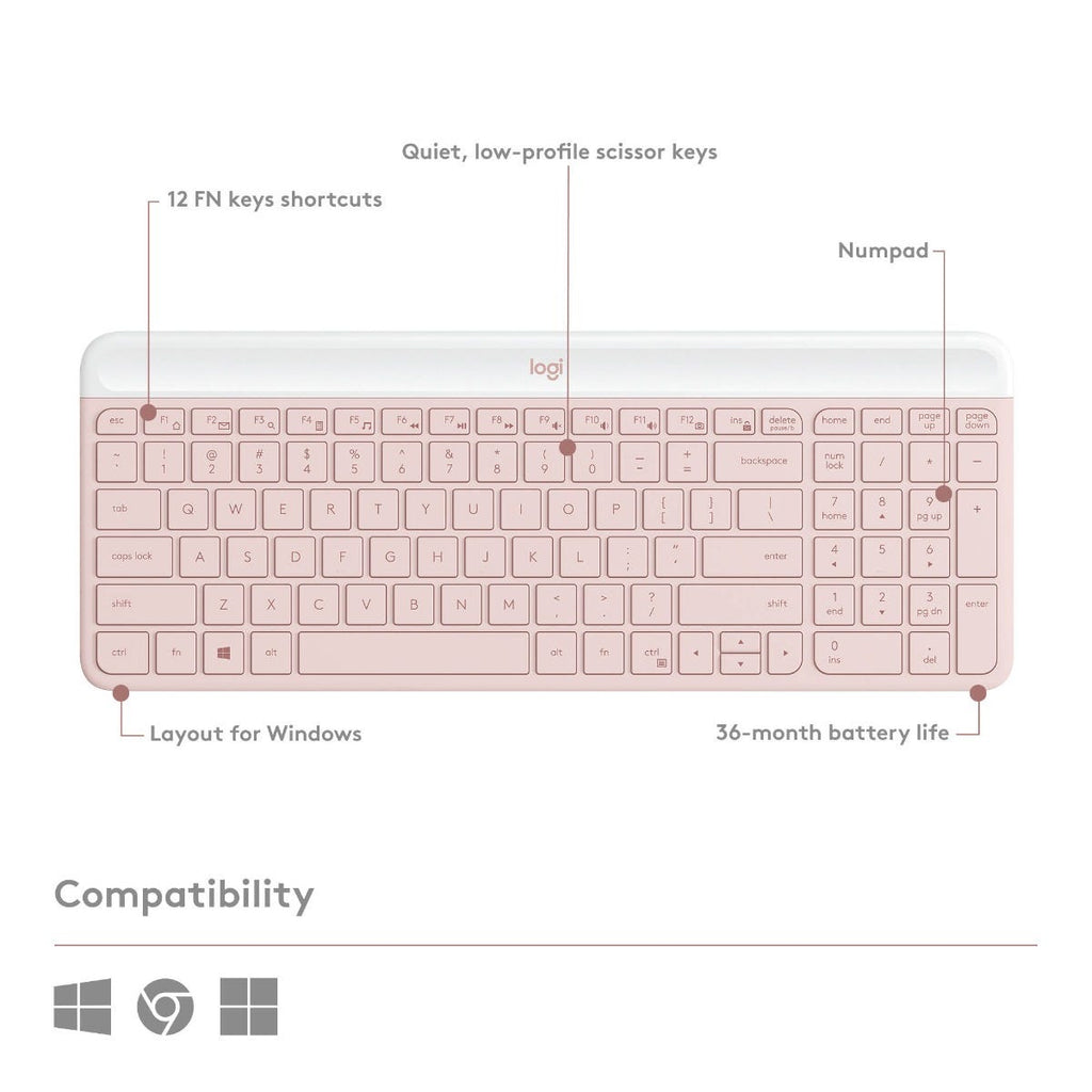 Logitech MK470 Slim Wireless Keyboard and Mouse Combo