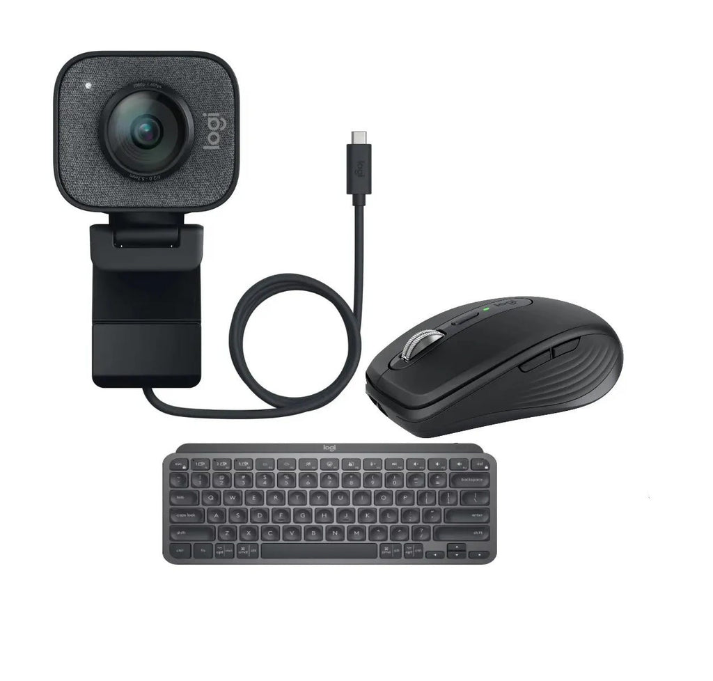 Logitech MX Keys Mini Keyboard with Anywhere 3S Mouse and StreamCam for Mac (Graphite)