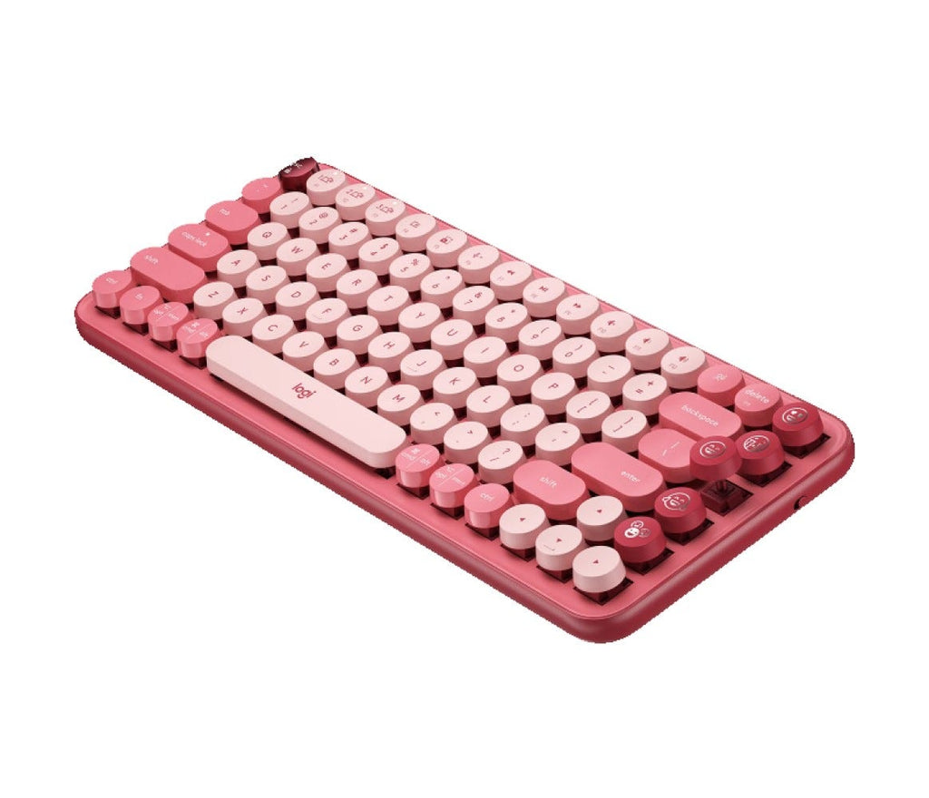 Logitech POP Keys Wireless Mechanical Keyboard with Emoji Keys (Heartbreaker Rose)