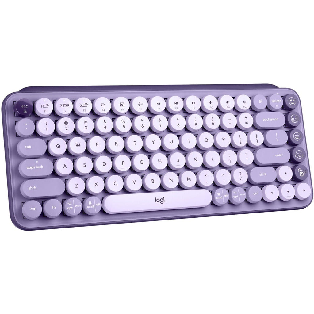 Logitech POP Keys Wireless Mechanical Keyboard with Emoji Keys (Cosmos Lavander)