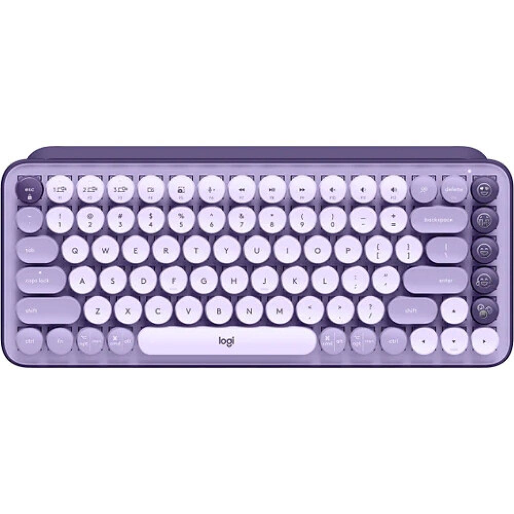 Logitech POP Keys Wireless Mechanical Keyboard with Emoji Keys (Cosmos Lavander)