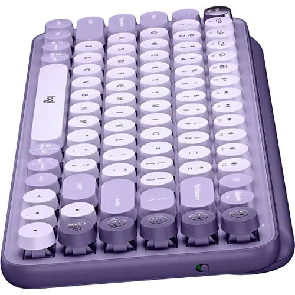 Logitech POP Keys Wireless Mechanical Keyboard with Emoji Keys (Cosmos Lavander)