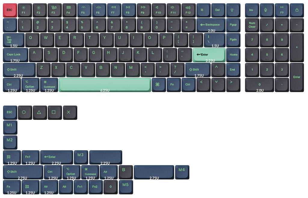 Keychron Low Profile Dye-Sub PBT LSA Profile Keycap Set (Hacker)