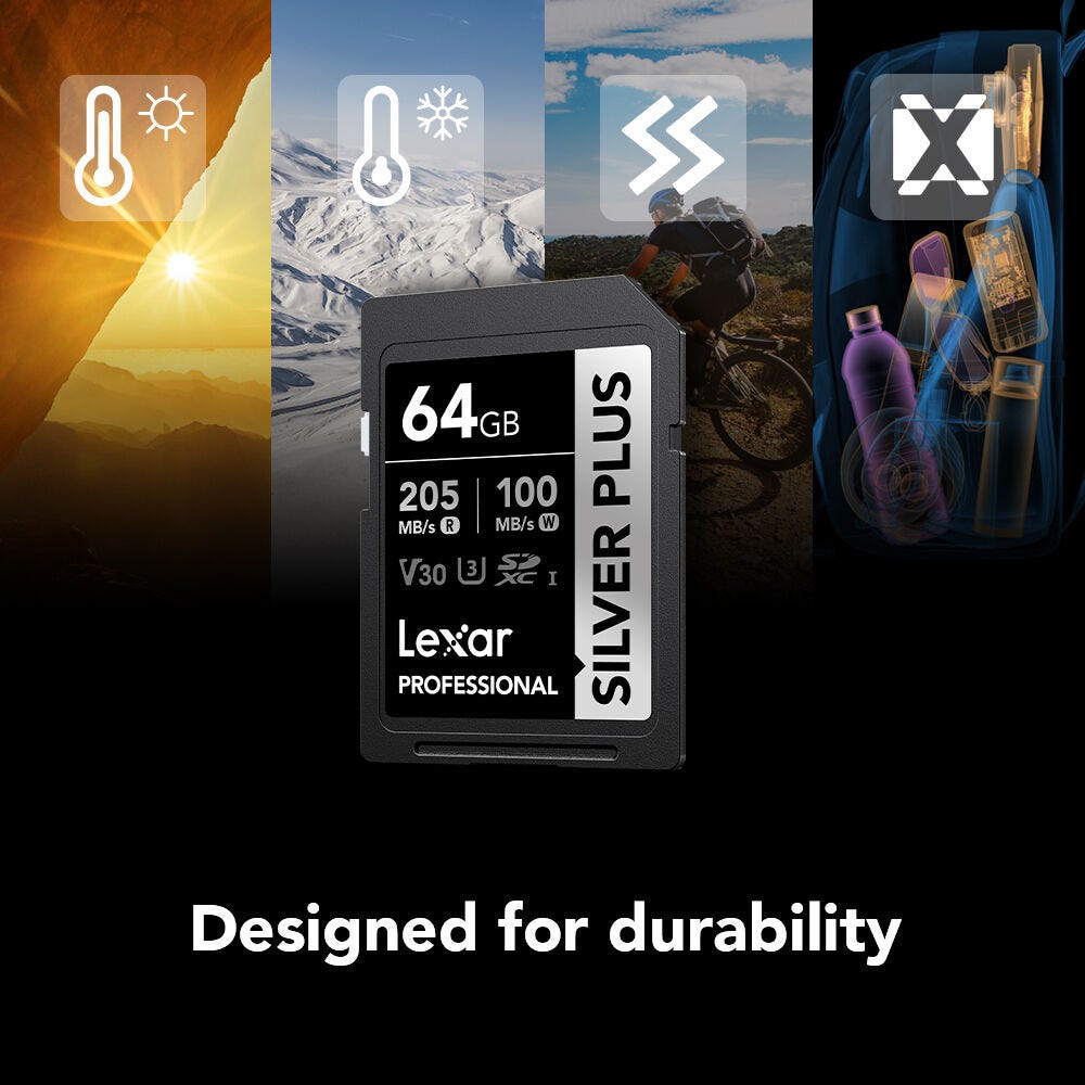 Lexar Professional Silver Plus SDXC Card - 64GB
