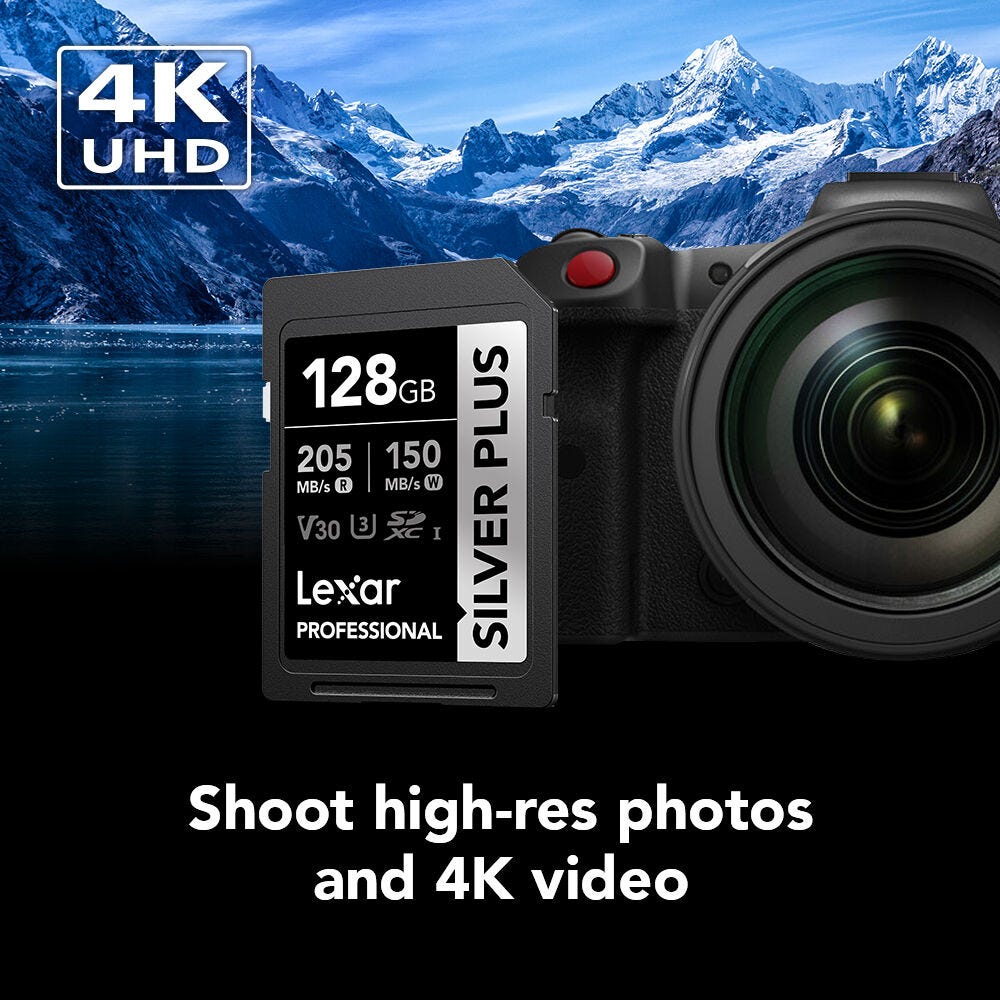 Lexar Professional Silver Plus SDXC Card - 128GB