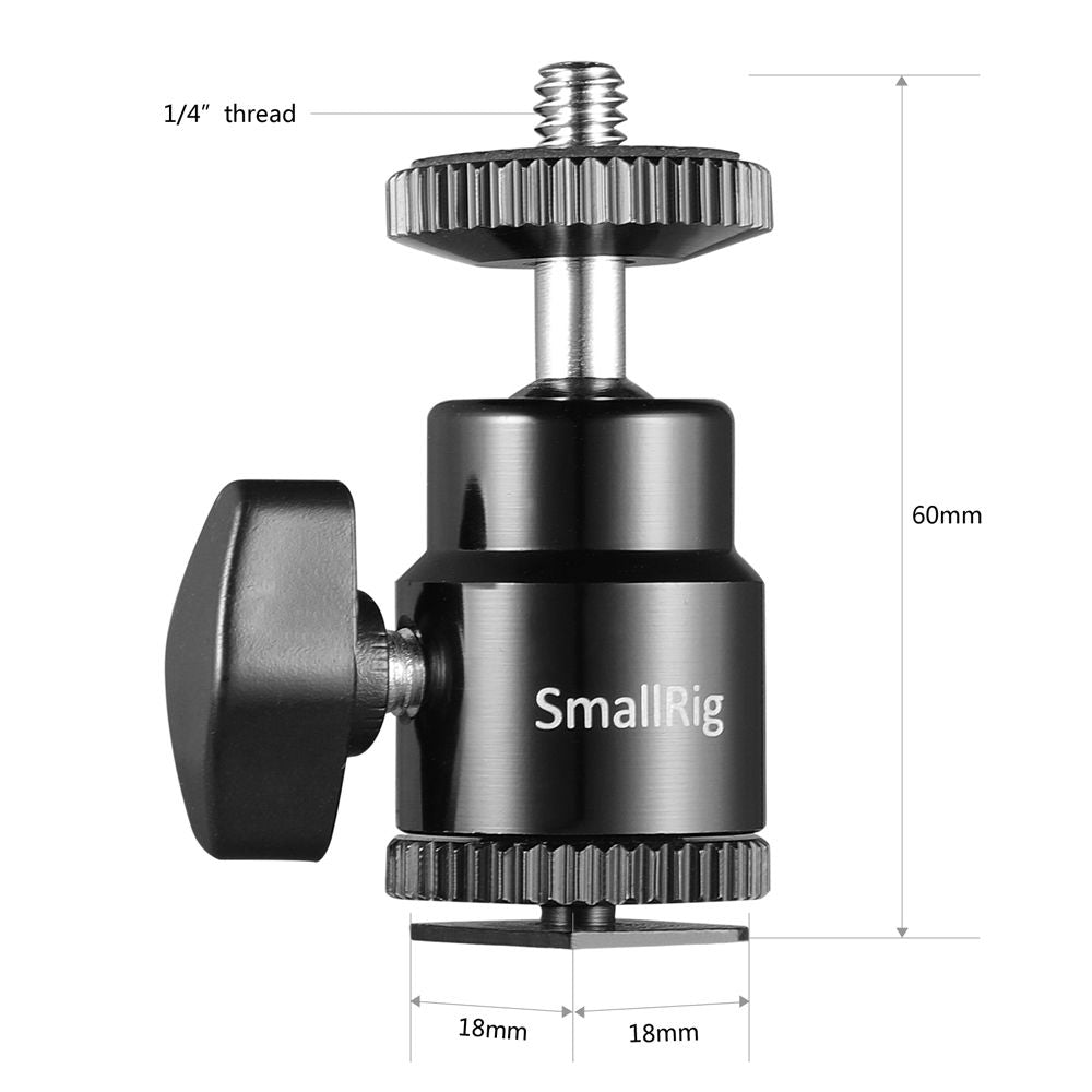 SmallRig 1/4 Camera Hot shoe Mount with Additional 1/4 Screw (2pcs Pack)2059
