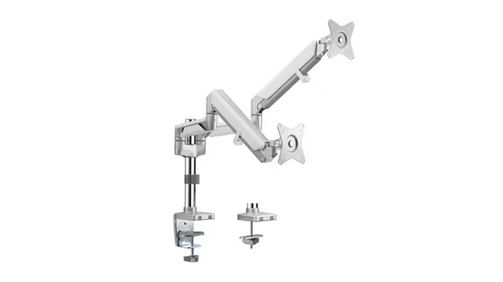Brateck Dual Monitors Pole-Mounted Epic Gas Spring Aluminum Monitor Arm