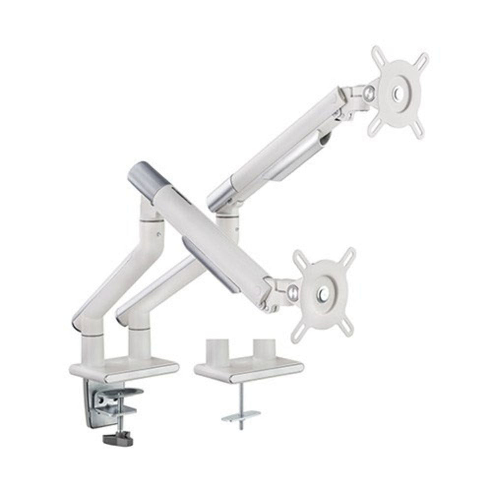 Brateck Dual Monitor Premium Slim Aluminum Spring-Assisted Monitor Arm (White)