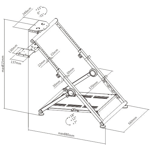 Brateck Foldable Racing Steering Wheel Stand with Gear Shifter 