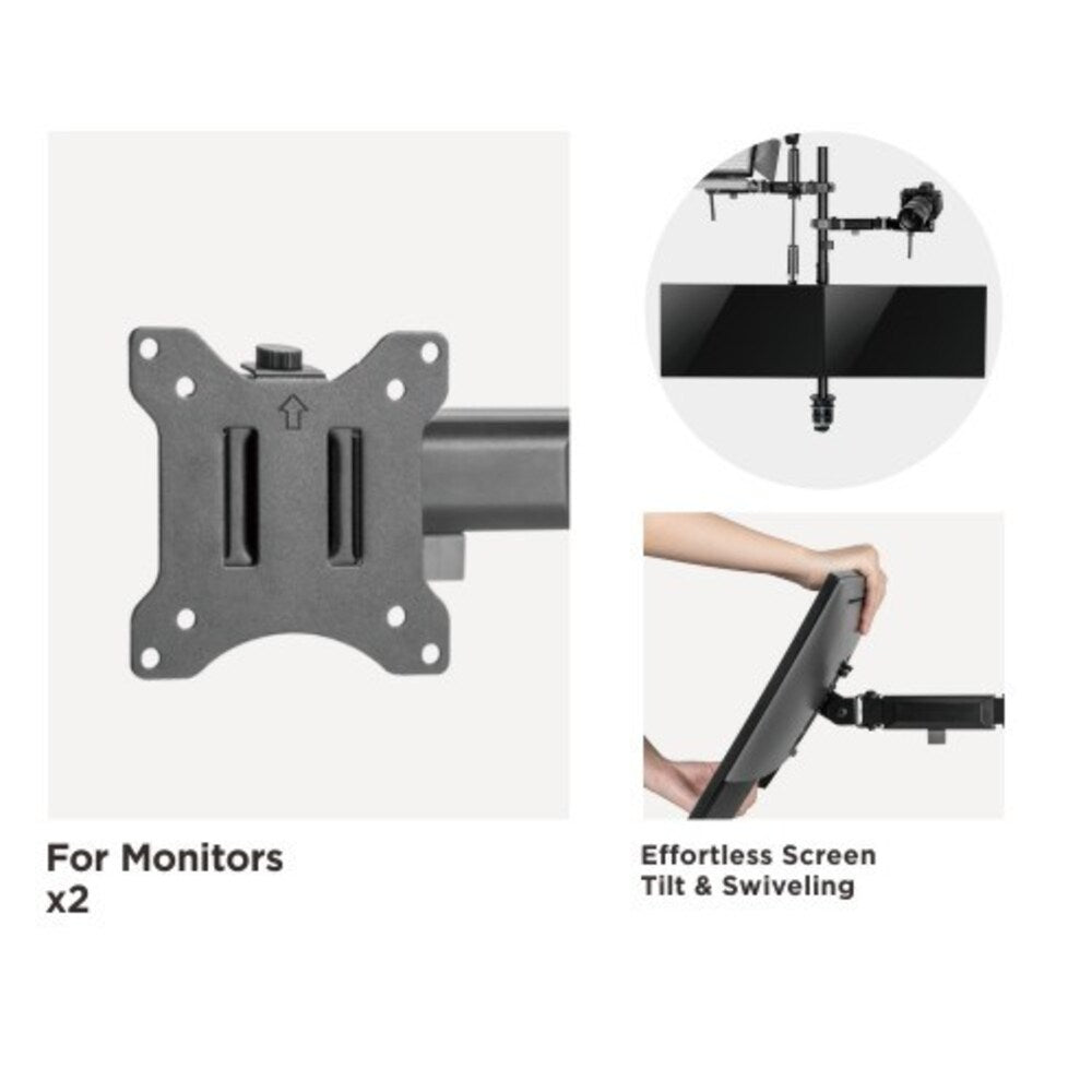 Brateck Dual-Monitor All-in-One Studio Setup Desktop Mount