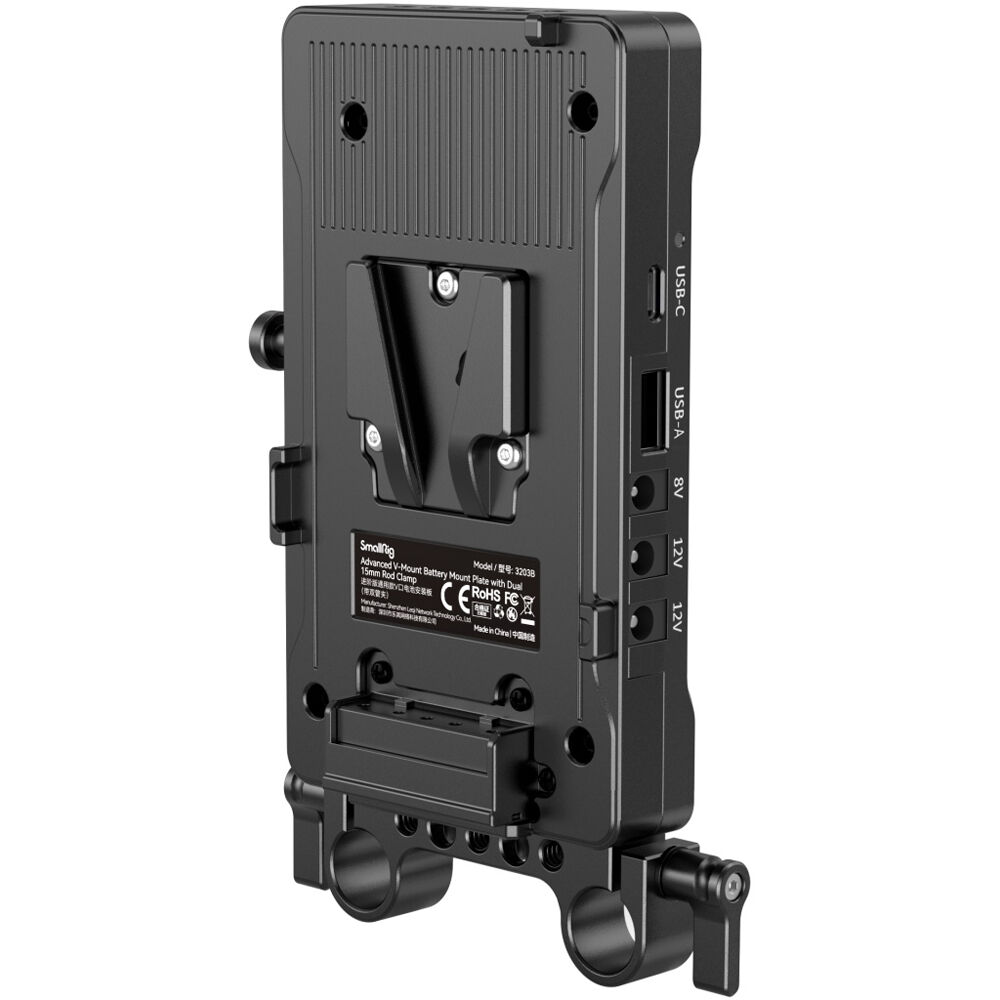 SmallRig Advanced V-Mount Battery Mount Plate with Dual 15mm Rod Clamp 3203B