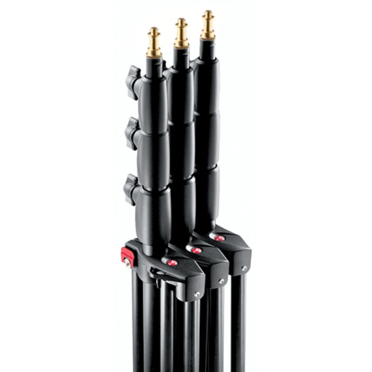 Manfrotto 1004BAC-3 Light Stands - Air Cushioned - Stackable - Black Aluminium - Pack of 3