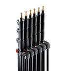 Manfrotto 1004BAC-3 Light Stands - Air Cushioned - Stackable - Black Aluminium - Pack of 3