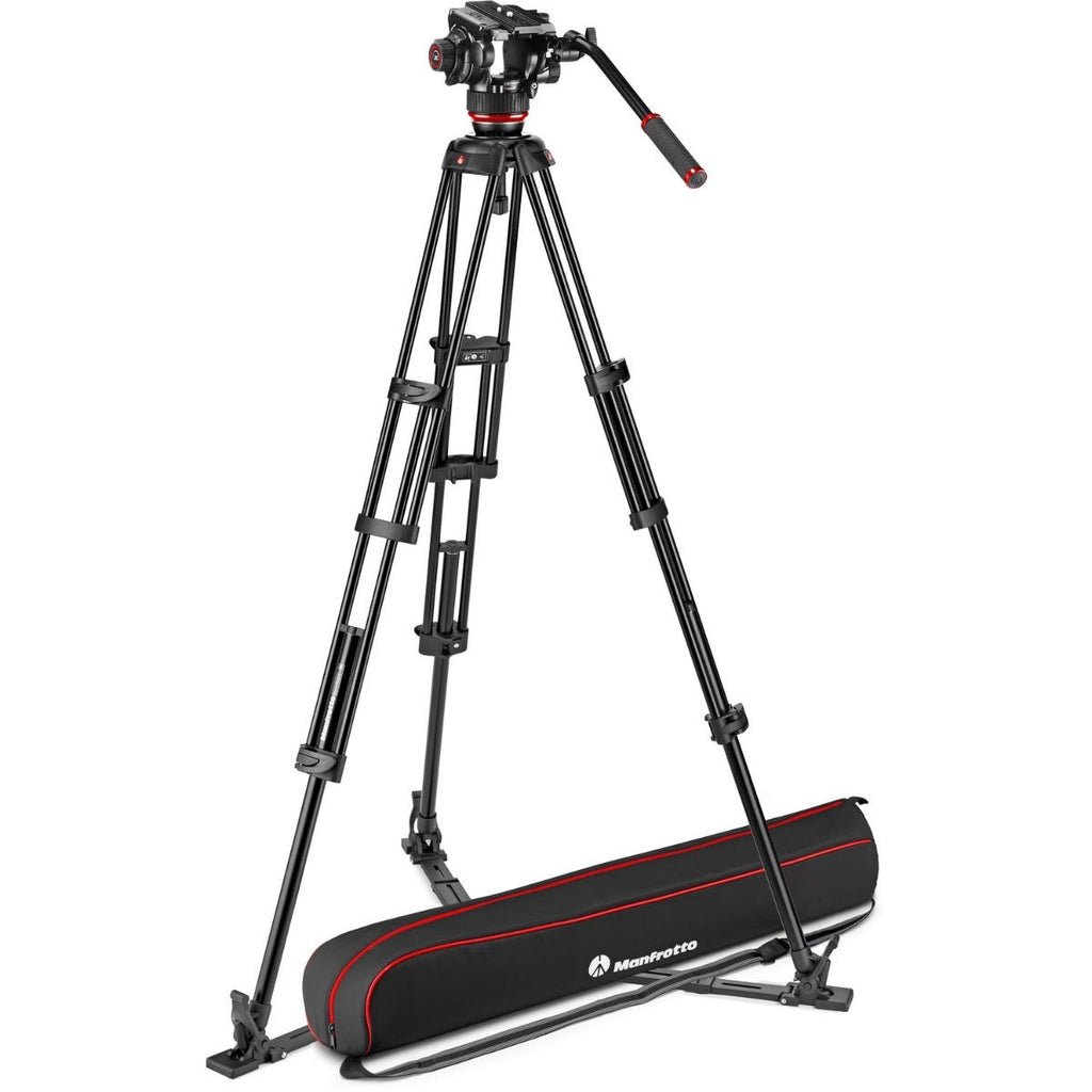 Manfrotto 504X Fluid Video Head & MVTTWINGA  Aluminum Tripod with Ground Spreader