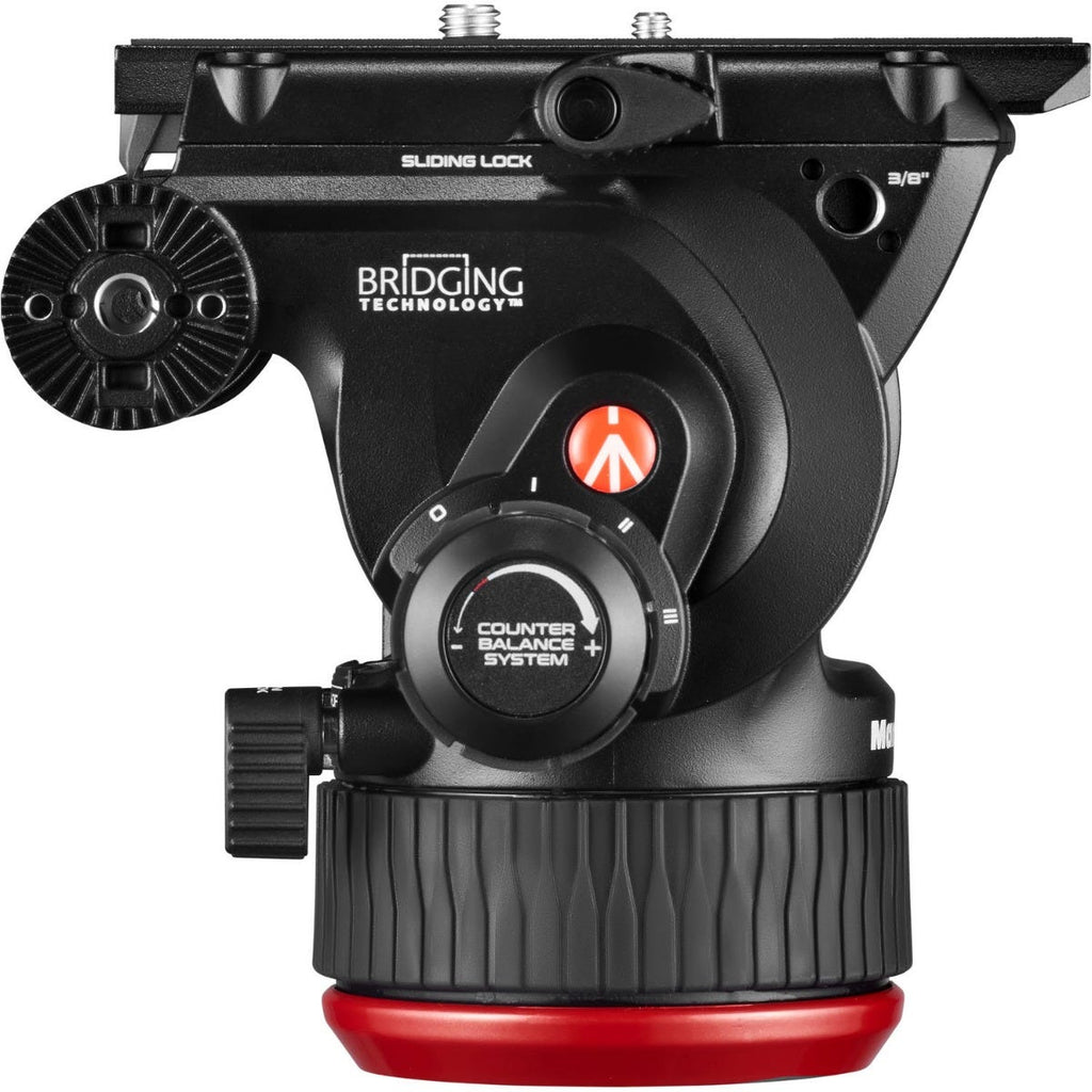 Manfrotto 504X Fluid Video Head & MVTTWINMA Aluminum Tripod with Mid-Level Spreader