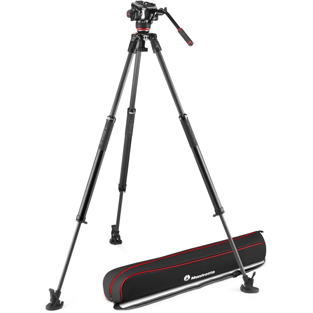 Manfrotto 504X Fluid Video Head with 635 Fast Carbon Fiber Single Leg Tripod